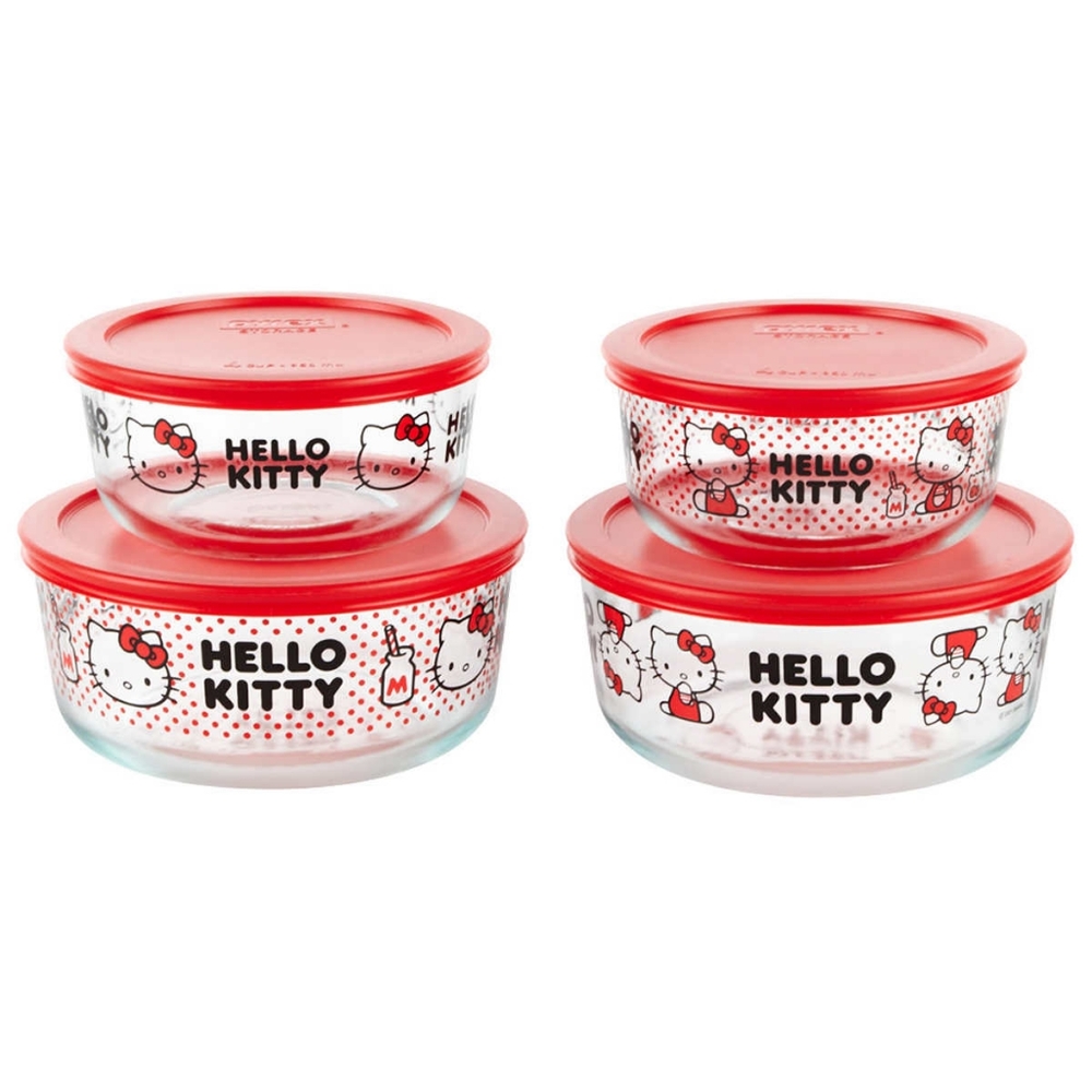 Hello Kitty Glass Pyrex Storage Set - Picture 4 of 4